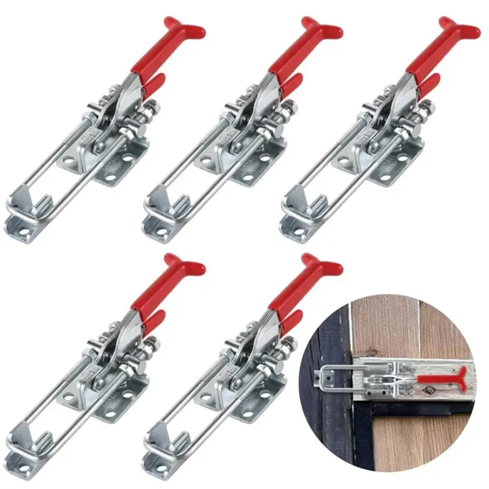 2PCS Toggle Latch Clamps 700LbS Holding Capacity Toggle Clamp 431 Adjustable Toggle Latch Clamp Self-Lock Pull Latch Hasp Clamp