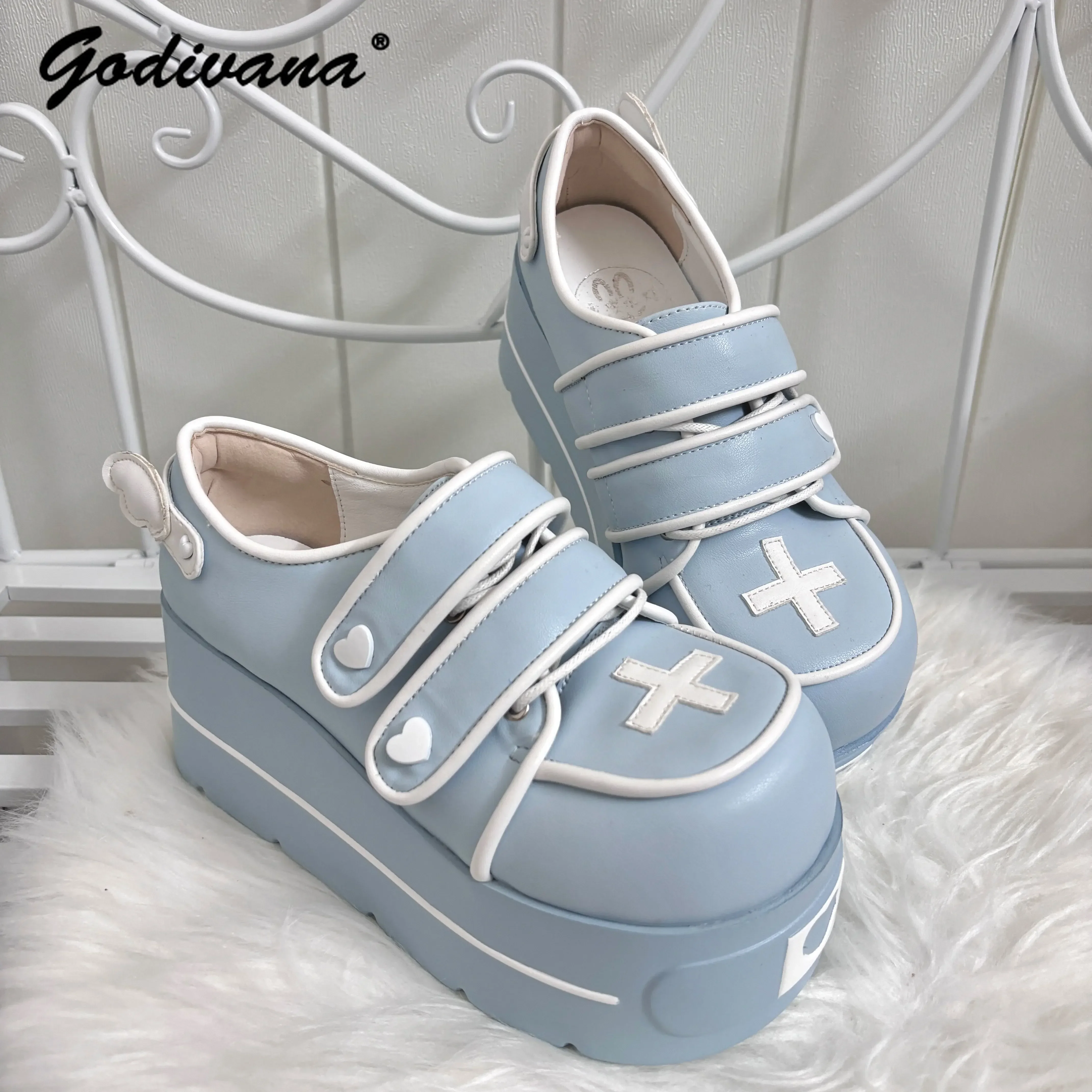 Original Japanese Medical Muffin Shoes Girl Female Y2K Subcultural Platform Shoes Sweet Cool Thick Bottom Chunky Heel Shoes