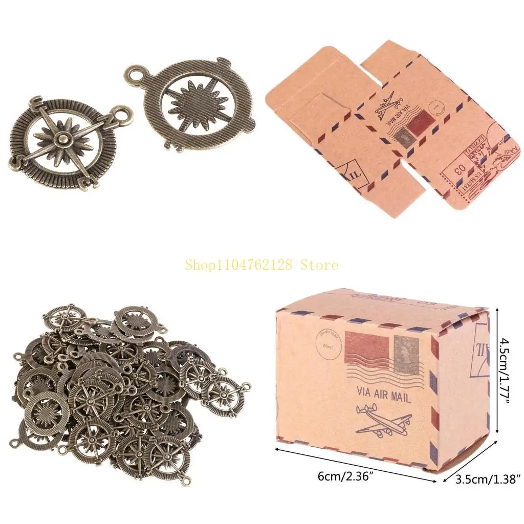 Aircraft Stamp Design Wedding Vintage Candy Box Chocolate Packaging Kraft Gift best sale