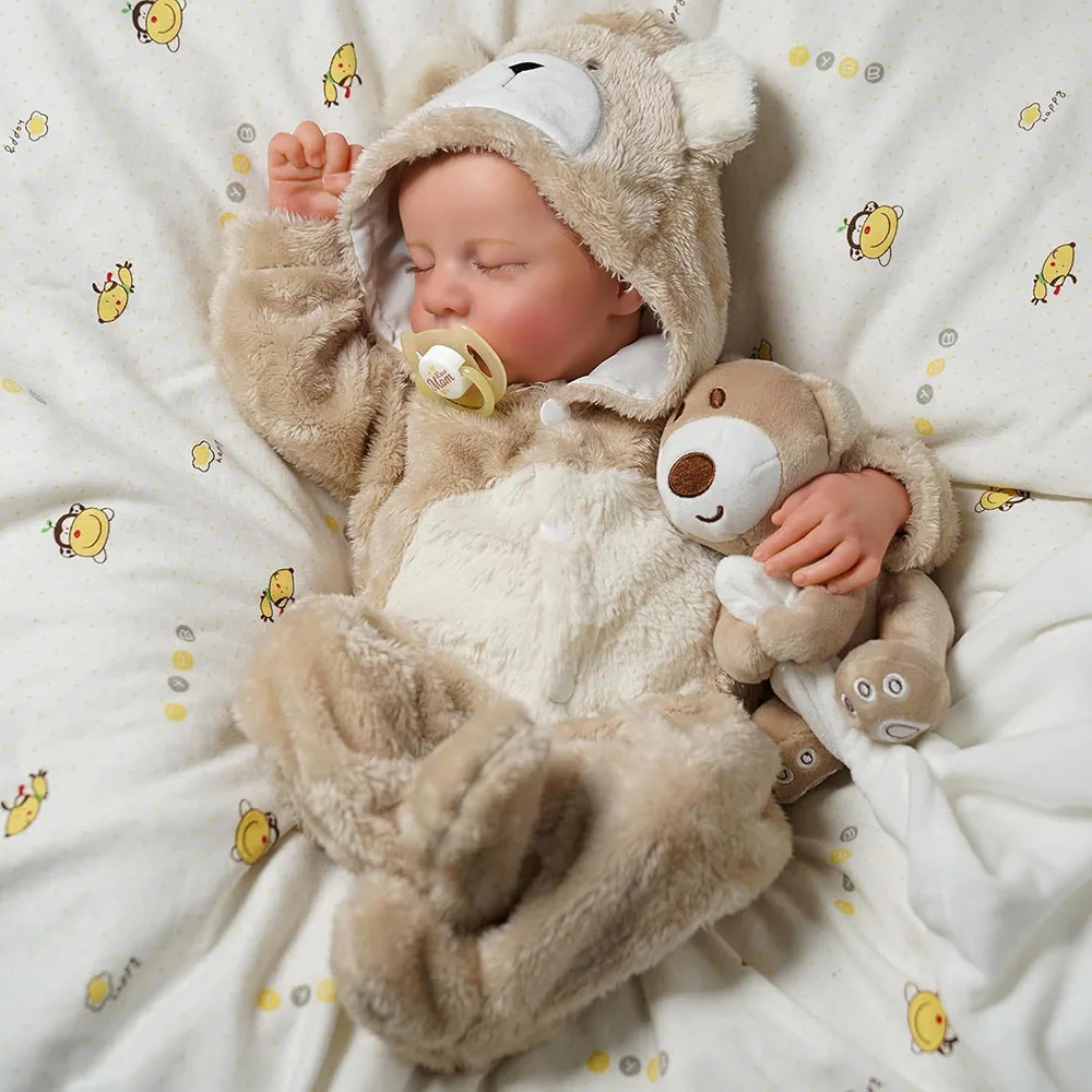 Bambole per bambini rinate da 48 cm Bambole realistiche per tutto il corpo in silicone Alive Sleeping Like Real Giocattoli per bambini dipinti realistici già finiti
