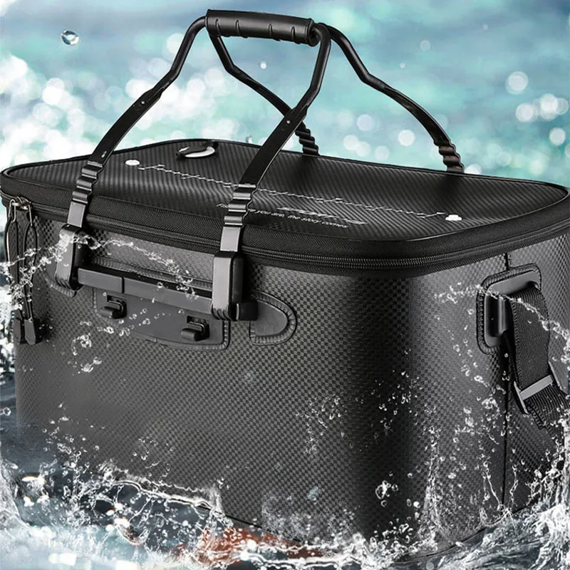 Fishing Tools Foldable Live Fish Bucket EVA Sealing Waterproof Fish Bag Outdoor Angling Fishing Tank Box Bucket Fish Accessories