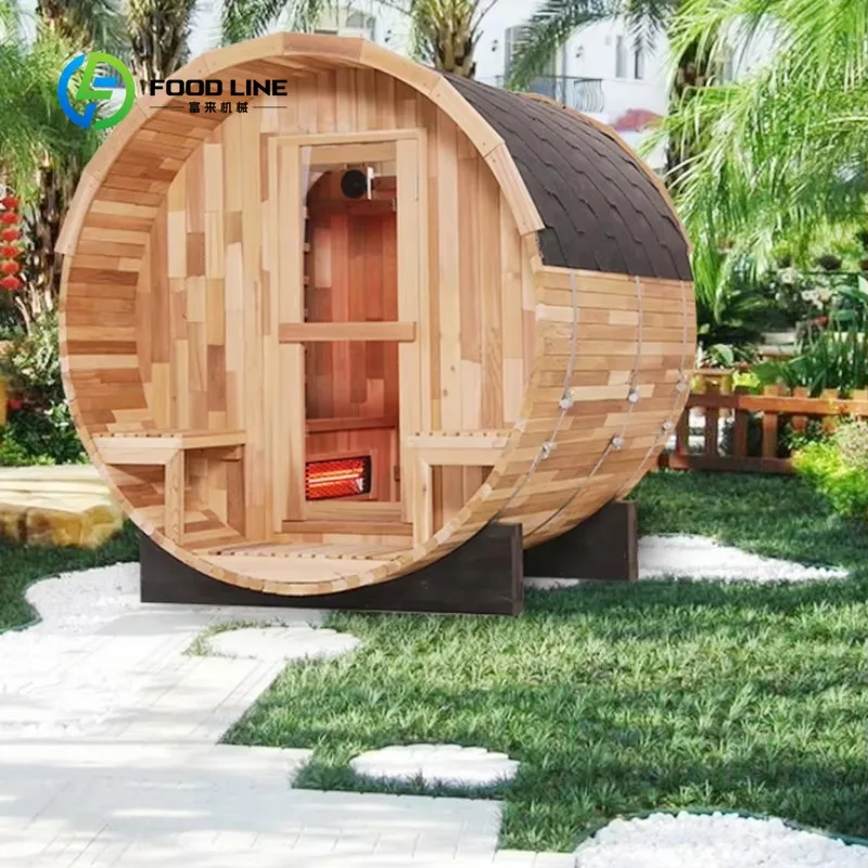 Sauna de Madera Personalizada con Forma Redonda y Madera de Cedro para Spa en el Patio Trasero y Relajación en el Hogar, Compra al por Mayor y Ahorra Más
