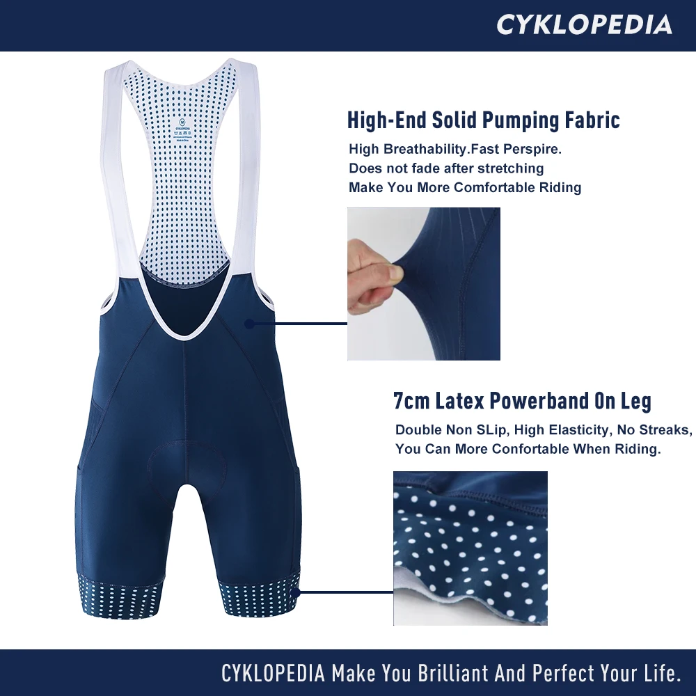 CYKLOPEDIA Herren-Radtrikot-Shorts, einfarbig, Blau & Schwarz, 5D-Polsterung, Mountainbike-Shorts, High-End, atmungsaktiv, für Outdoor, eng anliegende Radhose – Detail 7