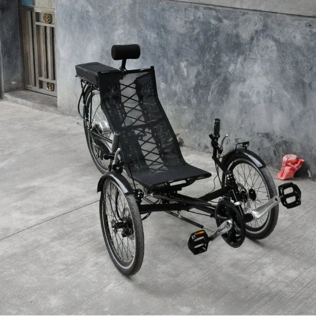 Horizontal recliner outdoor 26 inch 36v 350w adult horizontal electric tricycle