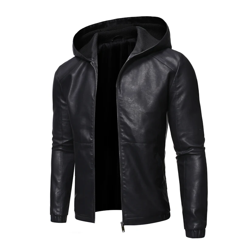 TRAF Autumn And Winter Fashion Foreign Trade With Cashmere Men\'s Stand Collar Jacket Casual Stand Collar Leather Windproof Youth