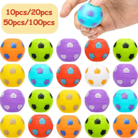 Bilashmart 10/100pcs Fidget Spinners Soccer Ball Toy for Kids,Soccer Party Favors Goodie Bag Stuffers,Rotatable Soccer Finger Stress Ball