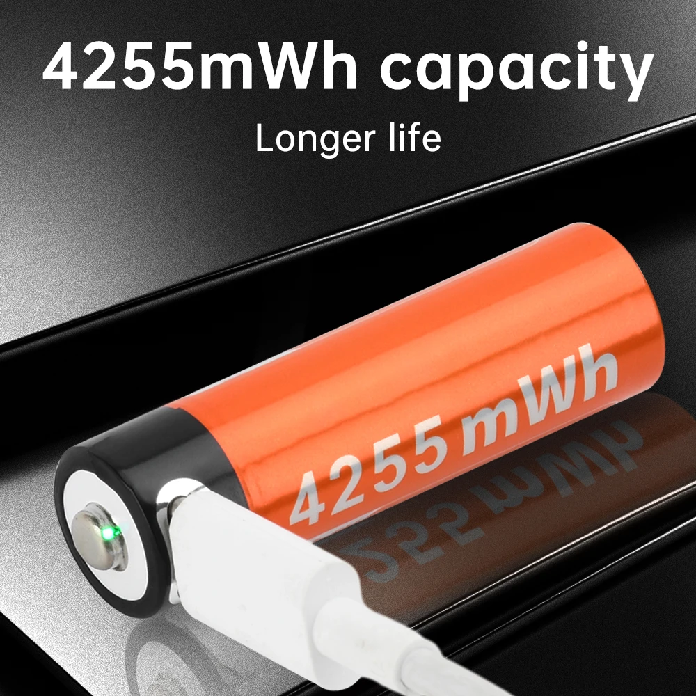 AAA AA USB بطارية قابلة للشحن Type-C 1.5 فولت بطاريات ليثيوم أيون للتحكم عن بعد ماوس مروحة صغيرة بطارية لعبة كهربائية