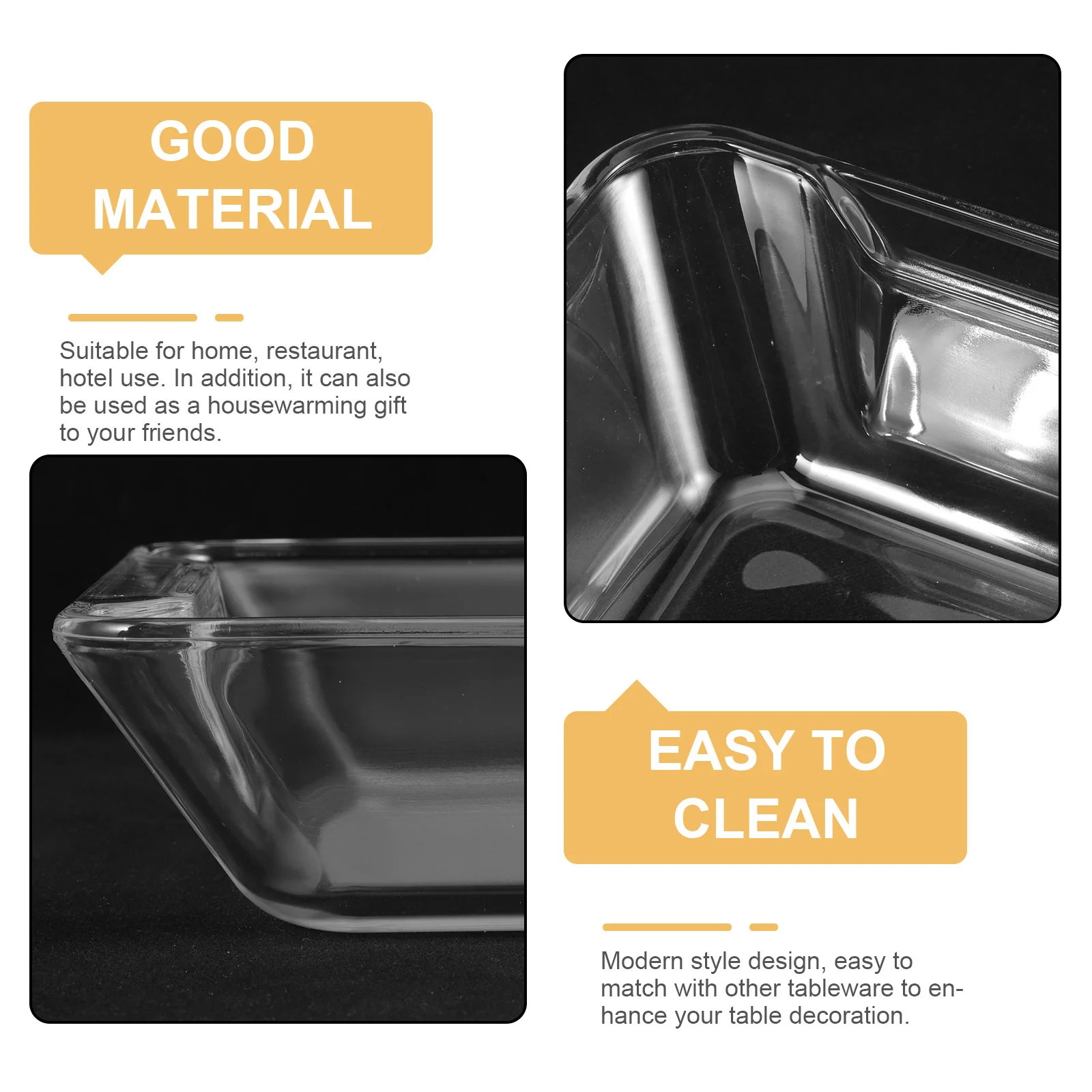 صينية على البخار من الزجاج المقسى الشفاف سعة 1.6 لتر طبق تقديم طبق طعام طبق تبخير الأسماك لمطبخ المطعم #3