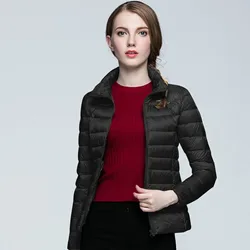 2024 Women Short Warm Parka Coat With Hood Female Autumn Winter Padded Cotton Clothes Ultralight Portable Outwear Padded clothes