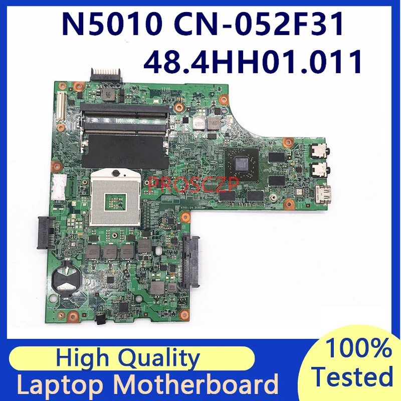 

CN-052F31 052F31 52F31 материнская плата для ноутбука DELL N5010, материнская плата 48.4HH01.011 HM57 216-0772000 1 ГБ 100% протестирована, работает хорошо