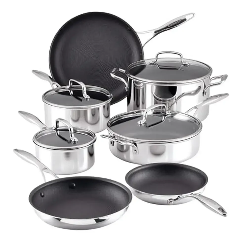 Stainless Steel Nonstick Induction Cookware Set Metal Utensil Safe 11 Piece Elegance & Luxury Ultimate Heating Performance