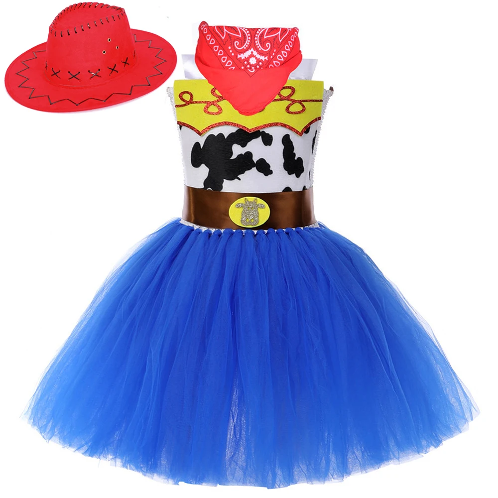 Toy Jessie Costumes for Girls Christmas Halloween Fancy Lined Dresses Woody Cowgirl Tutu Outfit Kids Girl Birthday Party Clothes