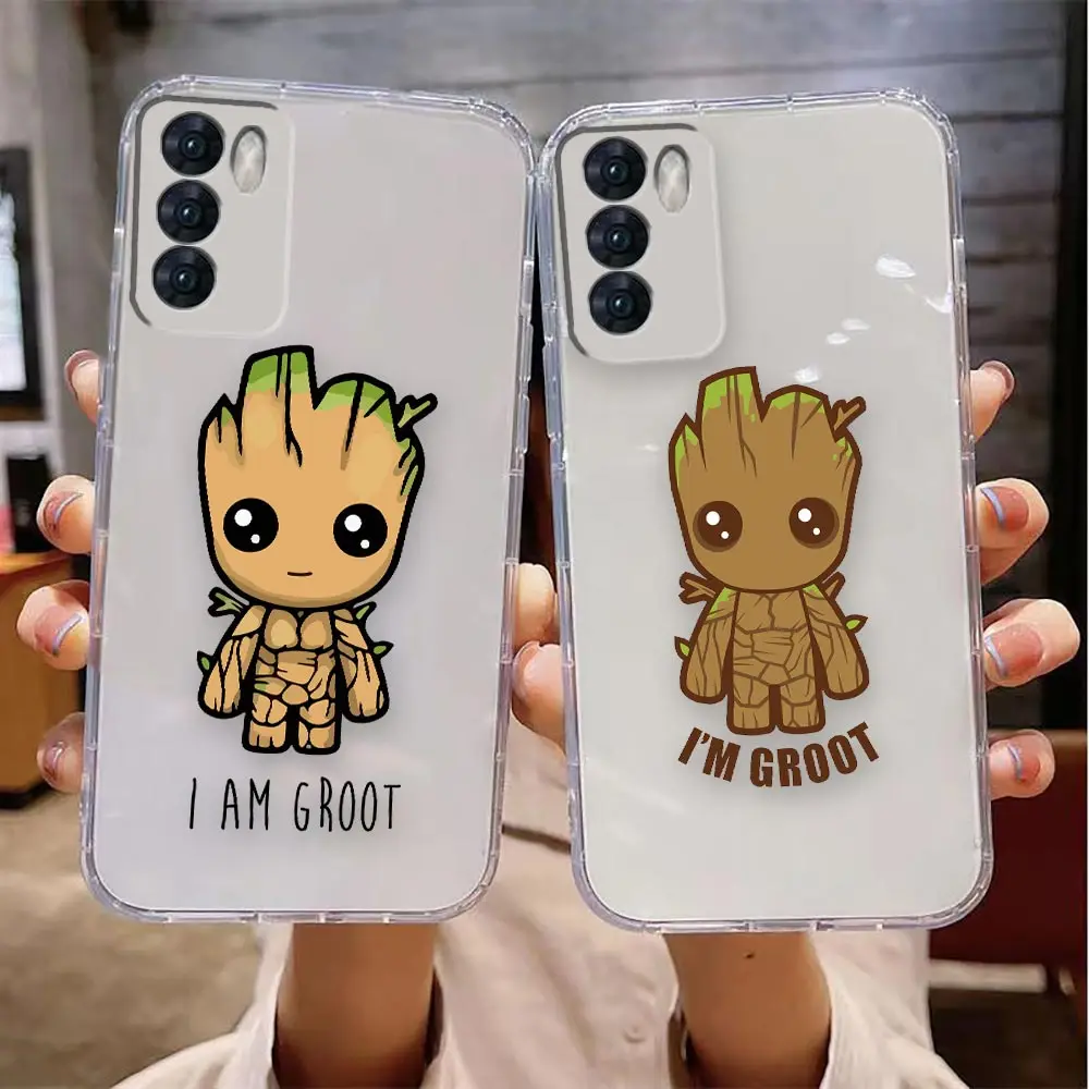 Clear Phone Case For VIVO Y32 Y33S Y50 Y51S Y52S Y53S Y55S Y66 Y77 Y95 Y97 V20 V21 5G 4G Case Funda Shell Marvel Comics Groot