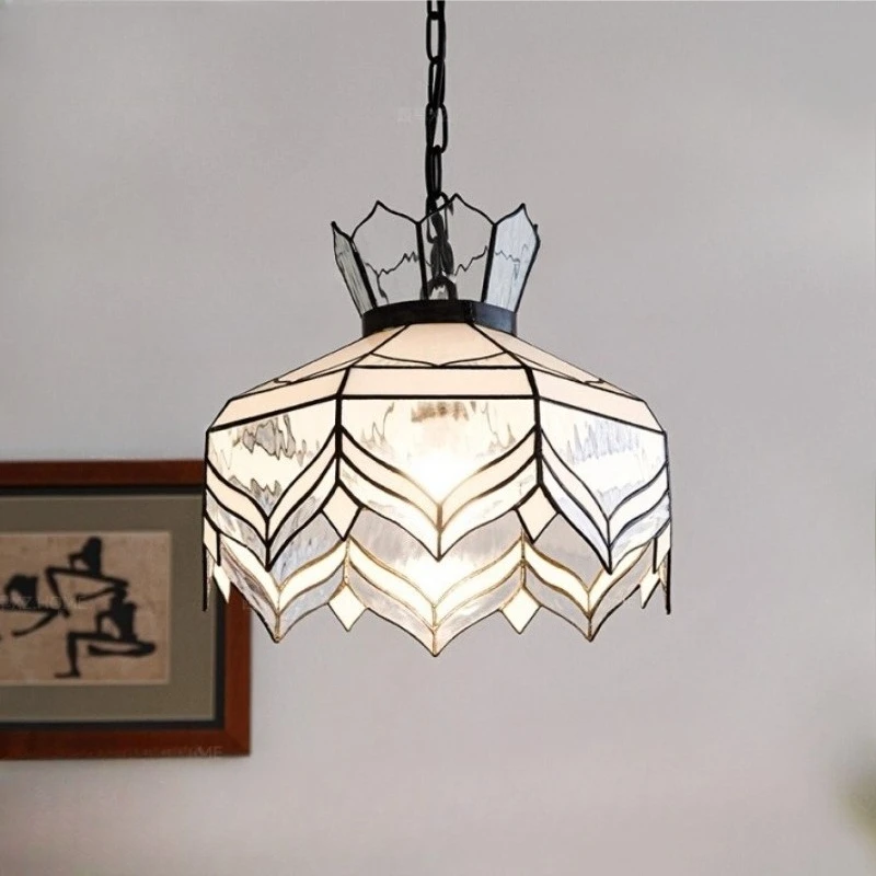 

Скандинавский дизайнерский подвесной светильник из белого стекла в форме лотоса, черный подвесной светильник из кованого железа для гостиной, спальни, отеля, ресторана, люстра