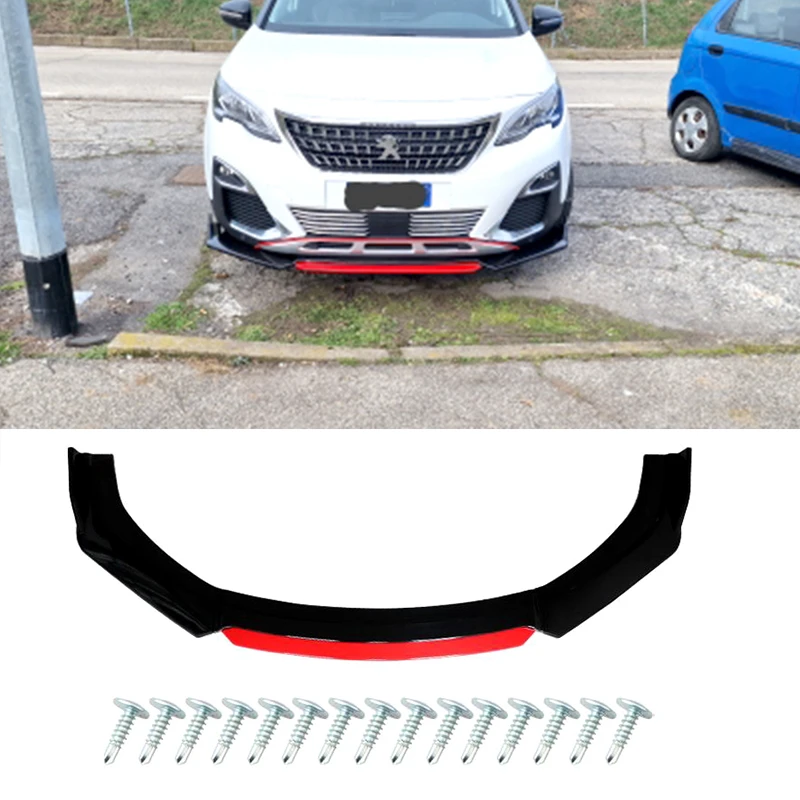 For Peugeot Series Universal High Quality Car 308 408 508 3008 Front Bumper Splitter Lip Diffuser Spoiler ABS Sport Package