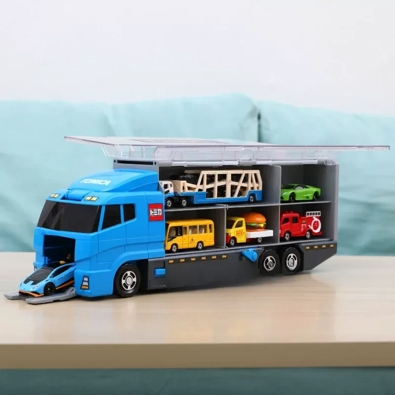 Takara Tomy Tomica Blue Multifunctionele Opslag Container Transport Vrachtwagen Speelgoed Motorvoertuig Diecast Model Cadeau Voor Kinderen Jongens