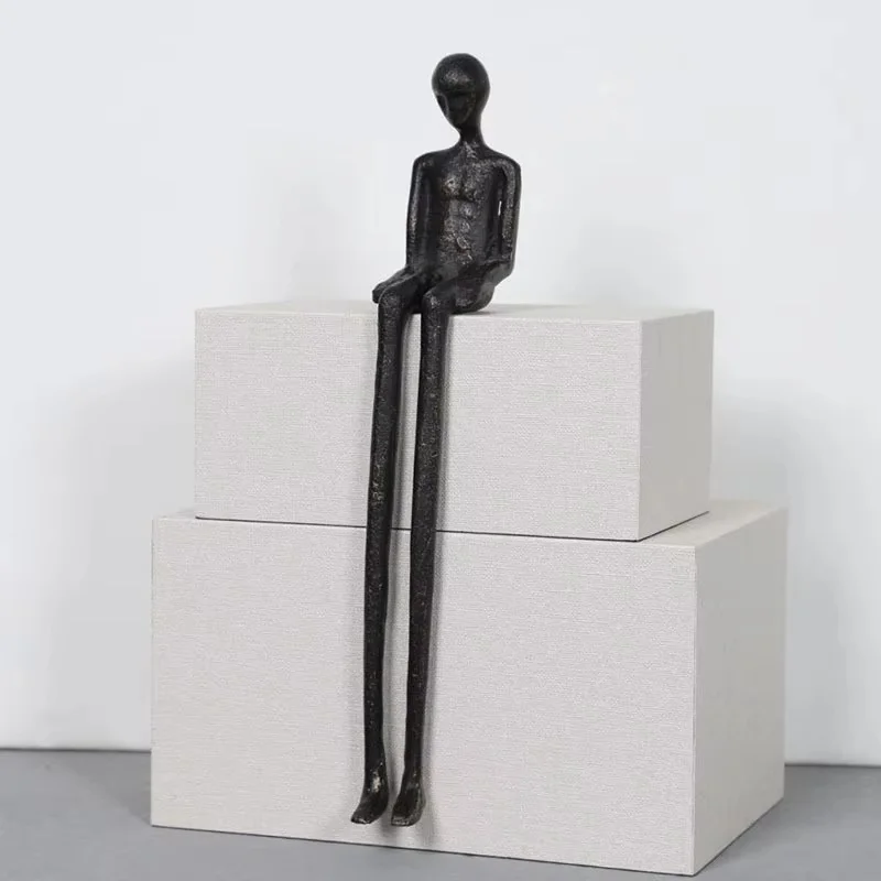 

Abstract Black Sculpture Hanging Man Ornament Living Room TV Cabinet Entrance Handheld Ornament Home Living Room Decoration