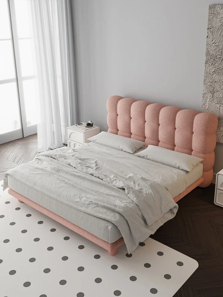 Bubble bed, fabric bed, upholstered French cream style girl's second bedroom children's bed