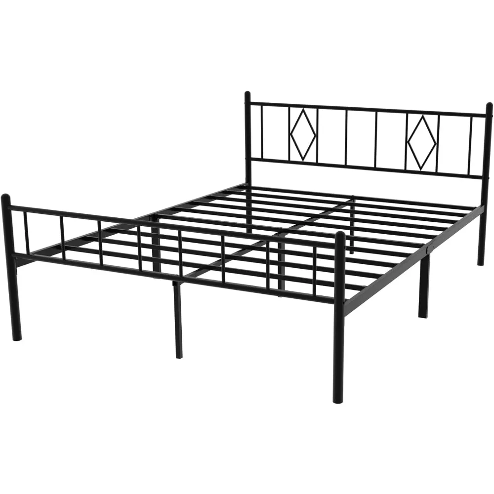 14-inch Bed Frame Large Bed Size, Headboard and Footboard, Under-bed Storage Space, No Box Spring Required, Easy To Assemble