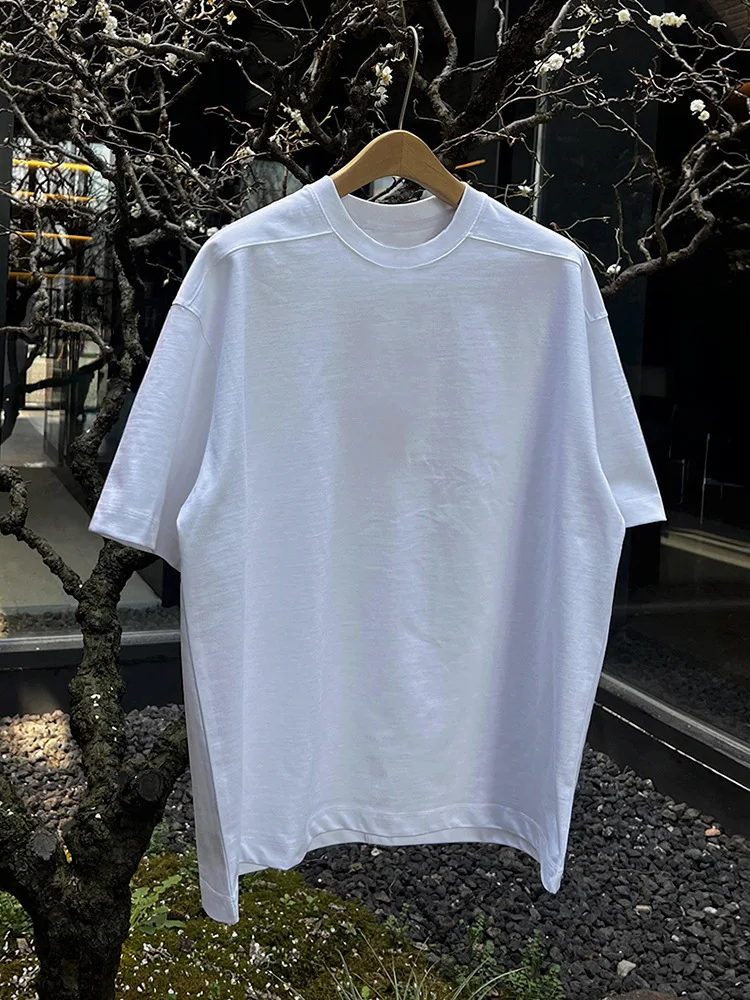 

MYQ simple casual solid color short-sleeved men's summer loose round neck half-sleeved top commuter style pure cotton T-shirt