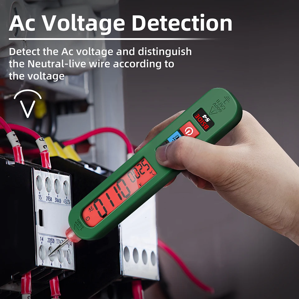 BSIDE Leakage Voltage Detector Tester AC Creepage Electric Pen Non-contact Circuit Continuity 0~300V With Backlight Lighting