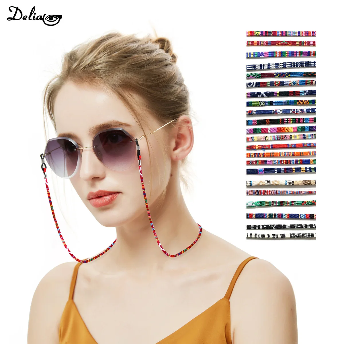 

Practical Eyeglass Sunglasses Cotton Neck String Cord Retainer Strap Eyewear Lanyard Holder High-End Ethnic Rope Glasses Chain