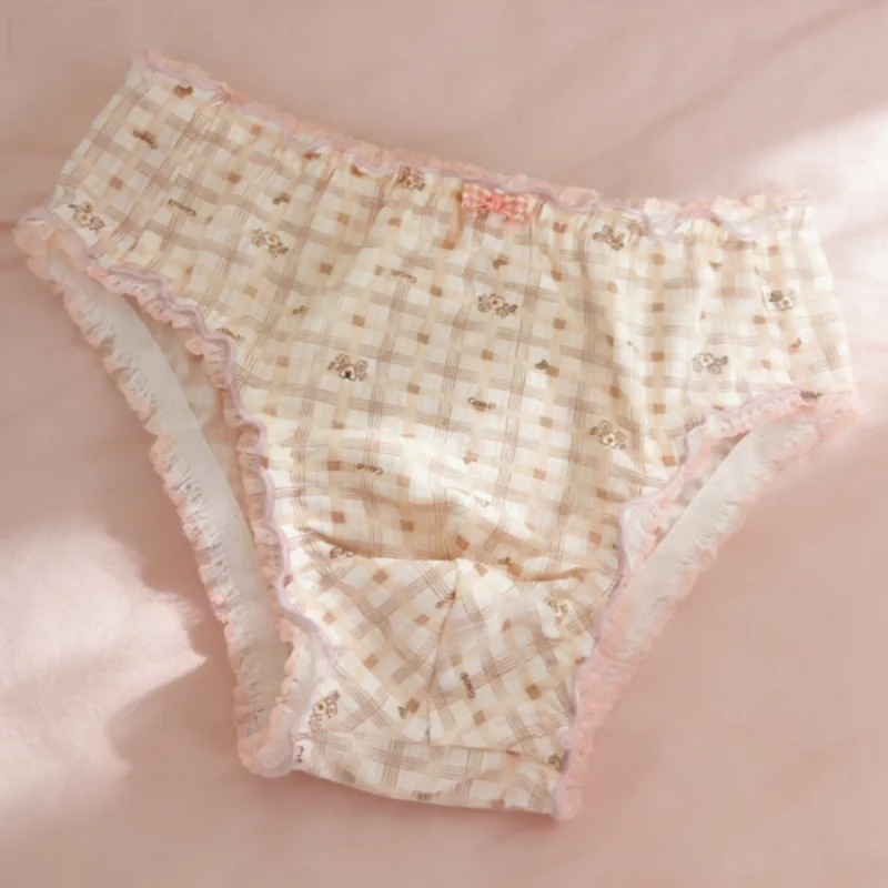 

Man Panties Cute Sissy Princess Style Underwear Lace Ruffled Mid Waist Bikini Modal Lingerie Cosplay CDTS Private Party Briefs