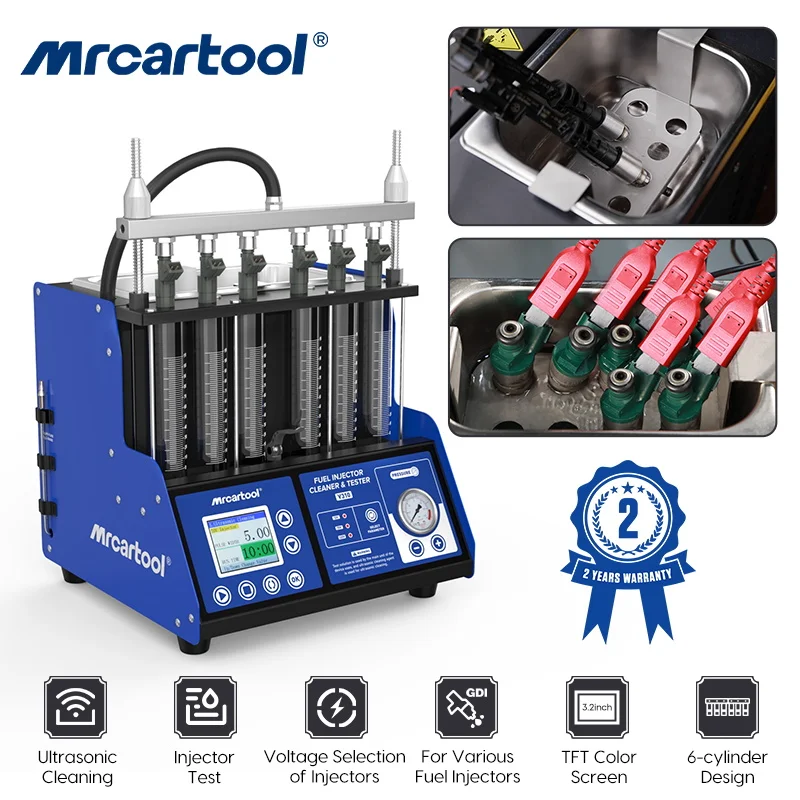 MRCARTOOL V310 Car GDI Fuel Injector Tester Cleaning Machine Piezoelectr Fuel Injector Tester 110V 220V Cleaning Diagnostic Tool