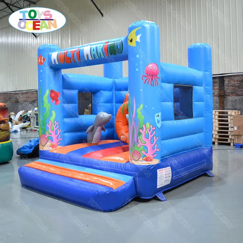 Toys Ocean Theme Inflatable Castle Dolphin Bounce House Suitable for Kids Backyard Activities Party