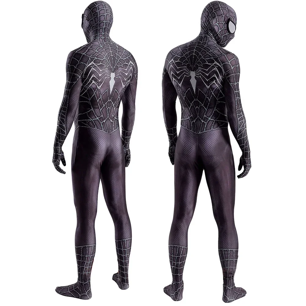 Black Venom Spiderman Cosplay Symbiote Costume Superhero 3D Printed Spandex Outfits Zentai Suits Bodysuit Halloween Costume