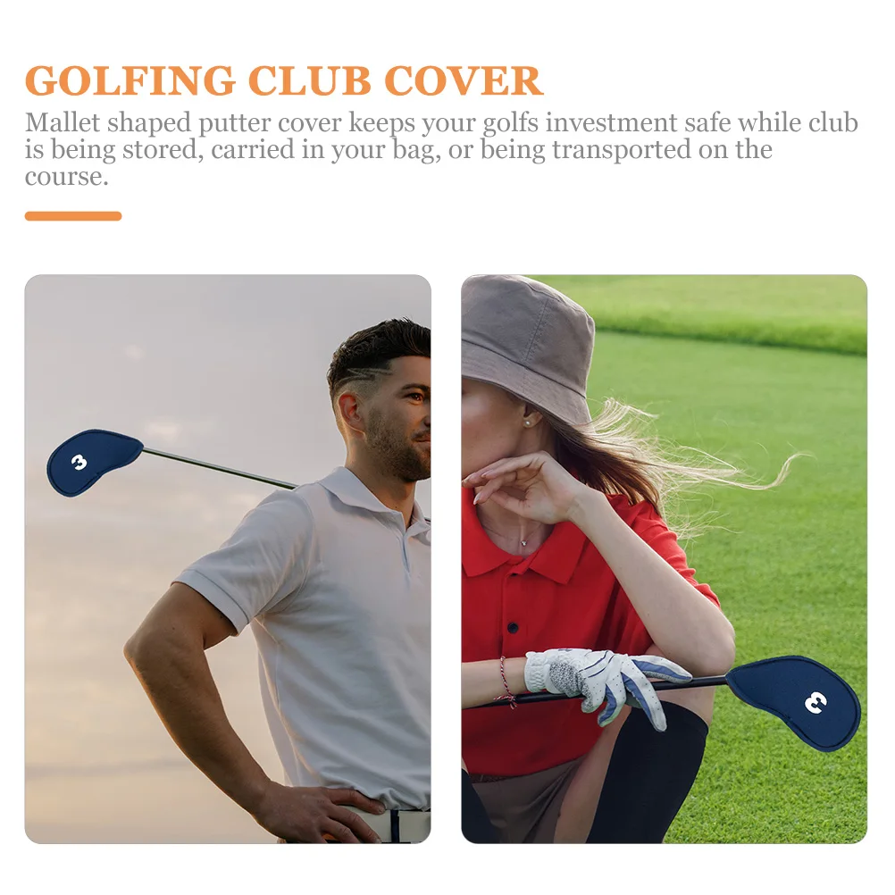 

11pcs Golf Club Head Covers Mallet Shaped Putter Thickened Durable Professional Portable Cover For Irons