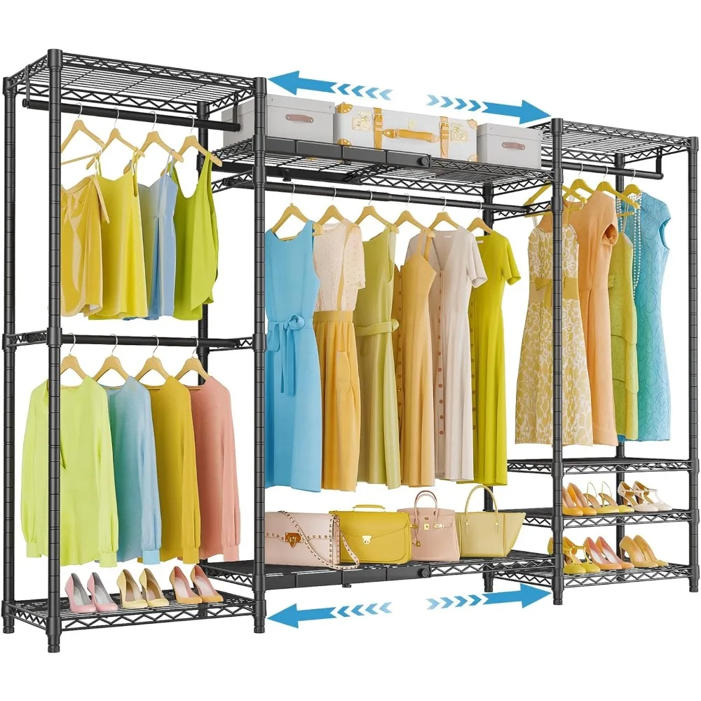 

X5 Expandable Clothes Rack, Large Freestanding Portable Closet Adjustable from 5'11" to 6'7" Heavy Duty Clothing Rack for Hangi