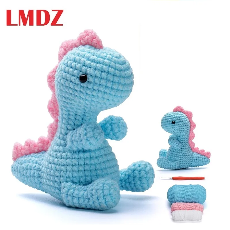 

LMDZ Dinosaur Crochet Kit for Beginners Crocheting Animal Kit Knitting Kit Stuffed Animal Kit with Beginner Kit for Adults