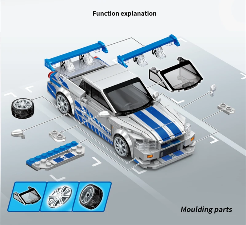 SEMBO BLOCK Stadt Berühmte Technische Sport Auto Supercar Modell Montage Baustein Klassische Fahrzeug Serie Ziegel Junge Spielzeug Geschenke – Detail 5