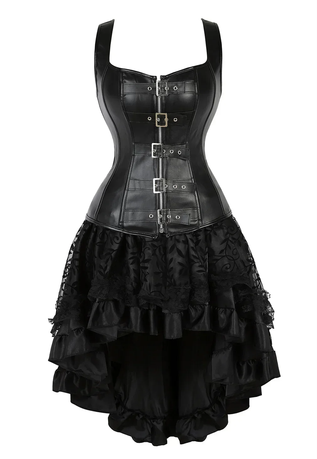 Steampunk Corset Skirt Sexy Gothic Korsett Leather Bustier Medieval Corsets Rockabilly Cosplay Outfits Halloween Party Costumes