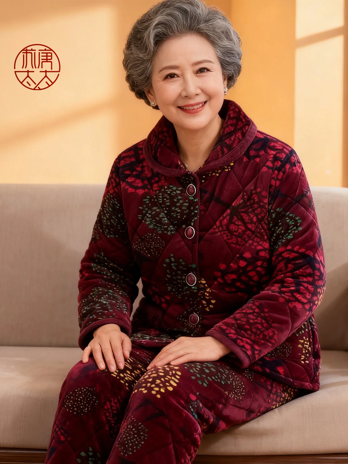 

Утепленный комплект из кораллового флиса и хлопка: куртка и брюки для женщин, домашняя одежда, спортивный костюм, комплект для бабушек