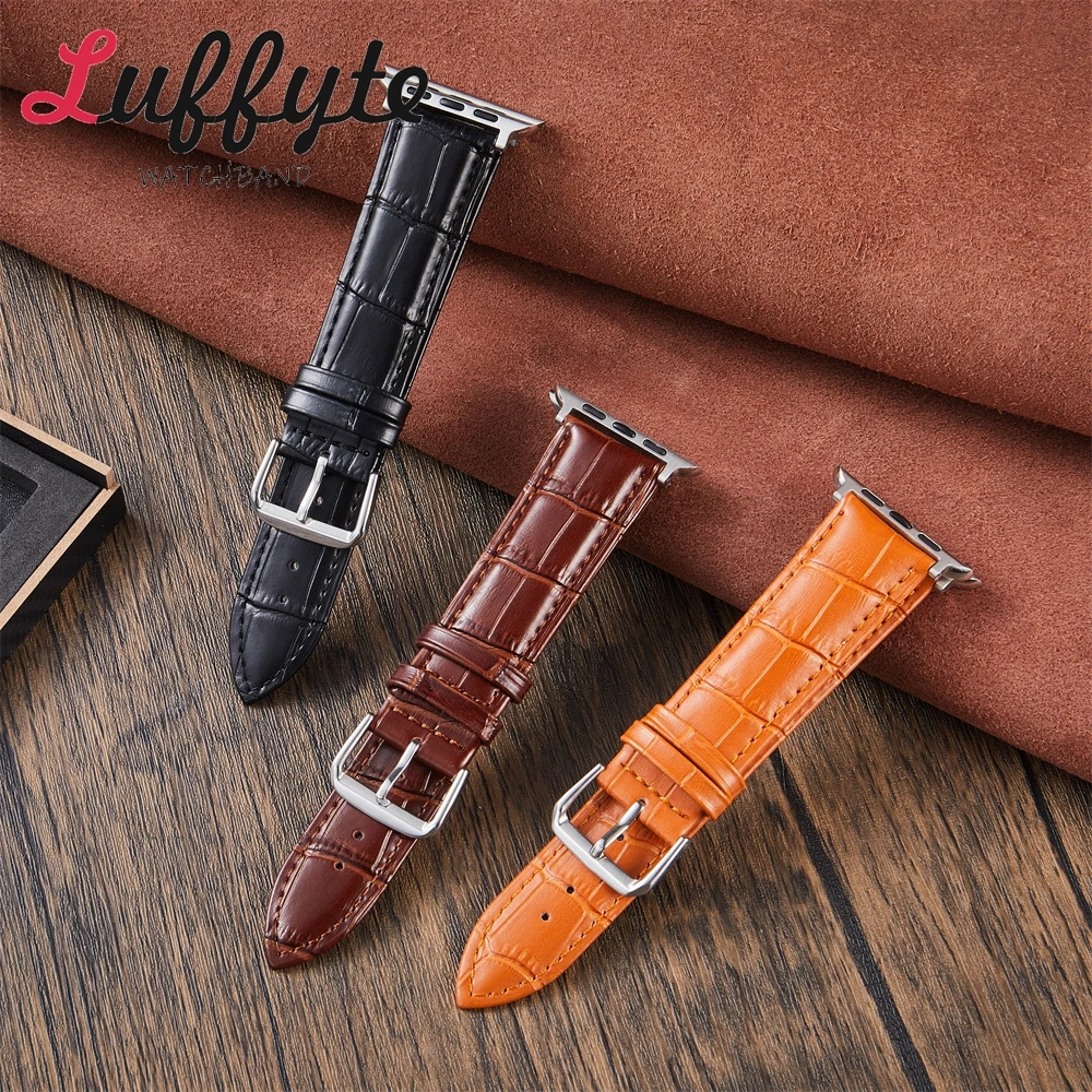 حزام جلدي لساعة أبل 38/40/41/42/46/49/44/45 مللي متر حزام ساعة اليد لـ Iwatch 10 9 8 7 6 5 4 3 2 1 Se Ultra 2 ﻿