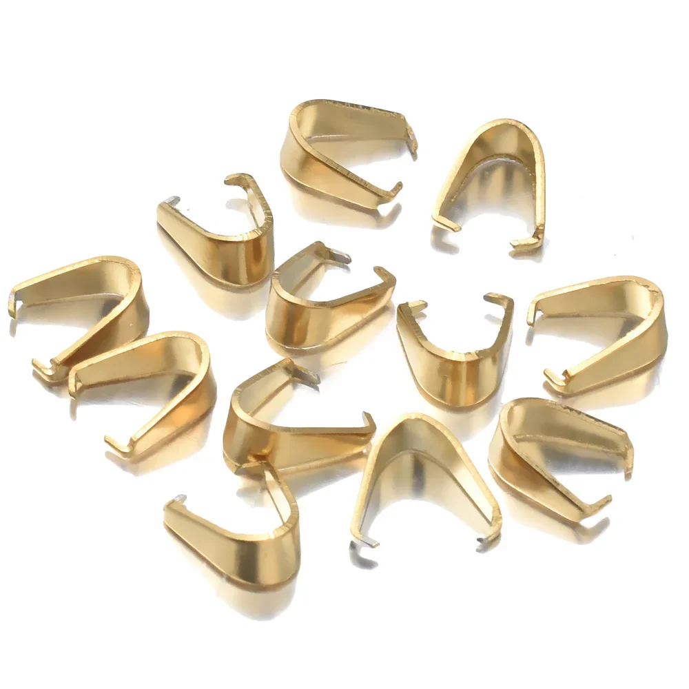 50pcs Stainless Steel Pinch Clip Clasps Bail Finish Necklace Pendant Claw Clasps Melon Seeds Buckle for DIY Craft Jewelry Making