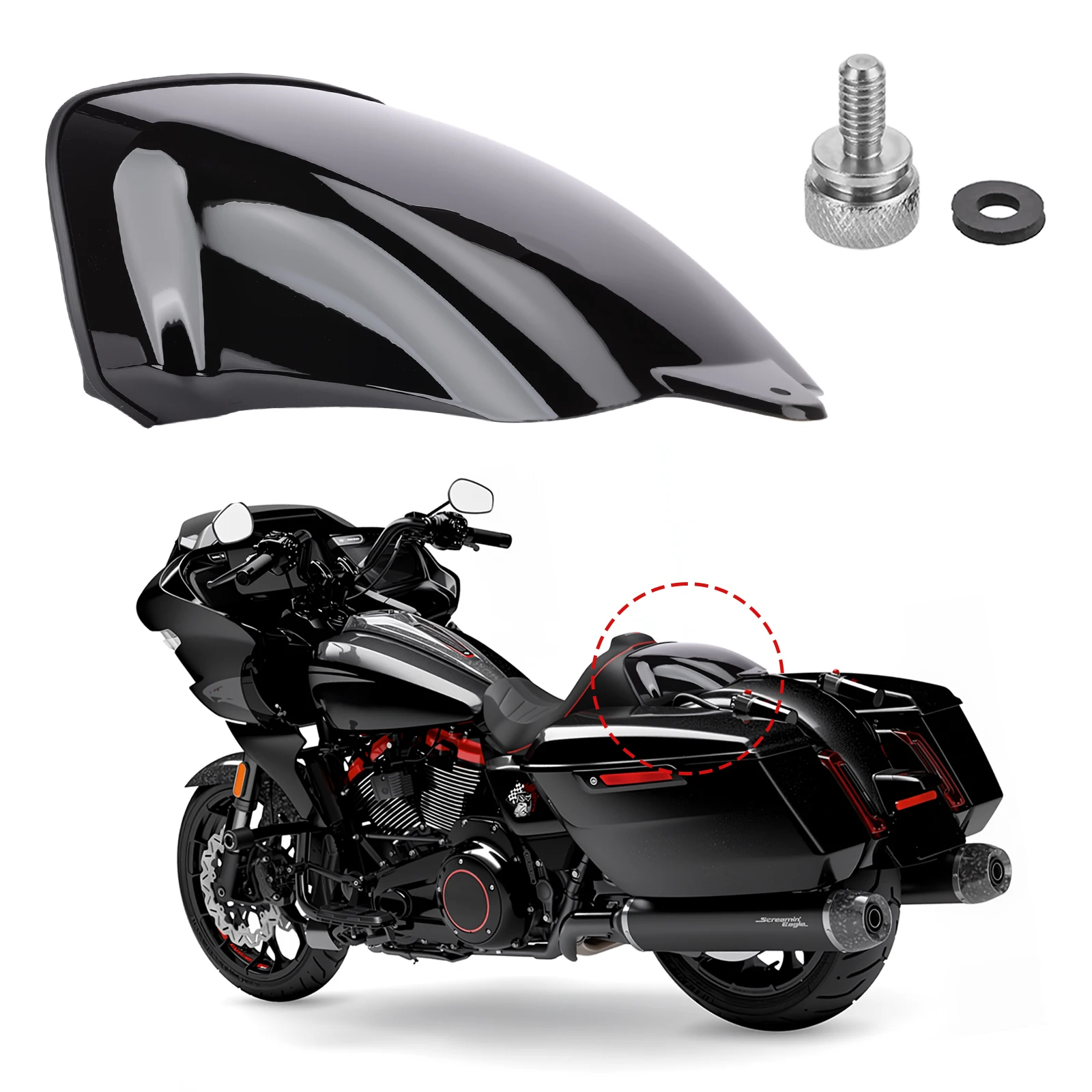 Motorcycle ABS Plastic Passenger Seat Cover for Harley CVO Road Glide ST FLTRXSTSE/ FLTRXSE 2023 2024 2025/ Street Glide FLHXSE
