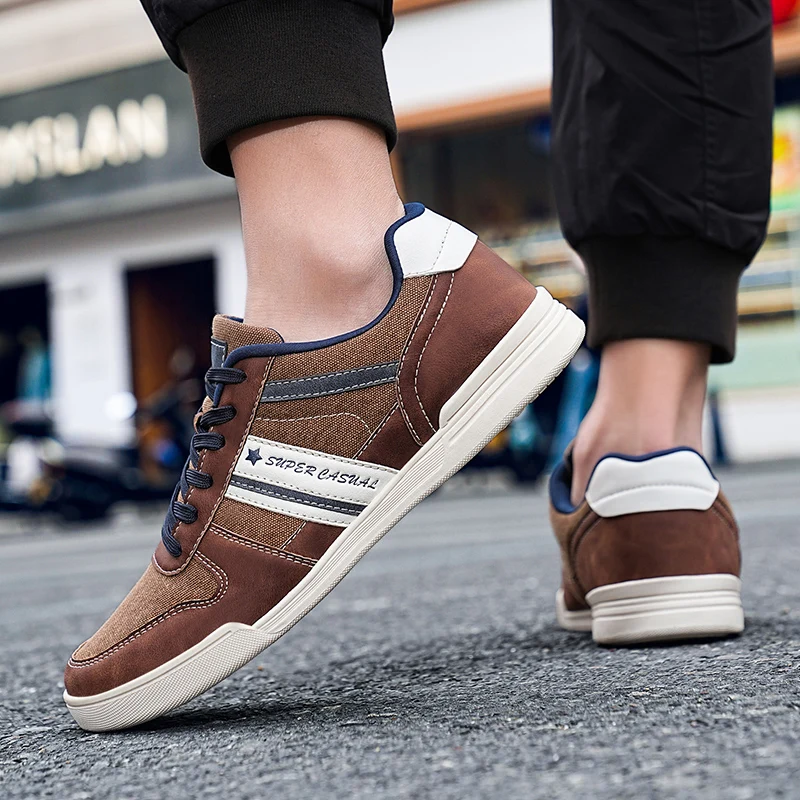 جديد الرجال حذاء قماش جودة عالية تنفس الشقق الدانتيل يصل حجم كبير 48 الراحة لينة وحيد عدم الانزلاق أحذية التزلج عادية الرجال #5