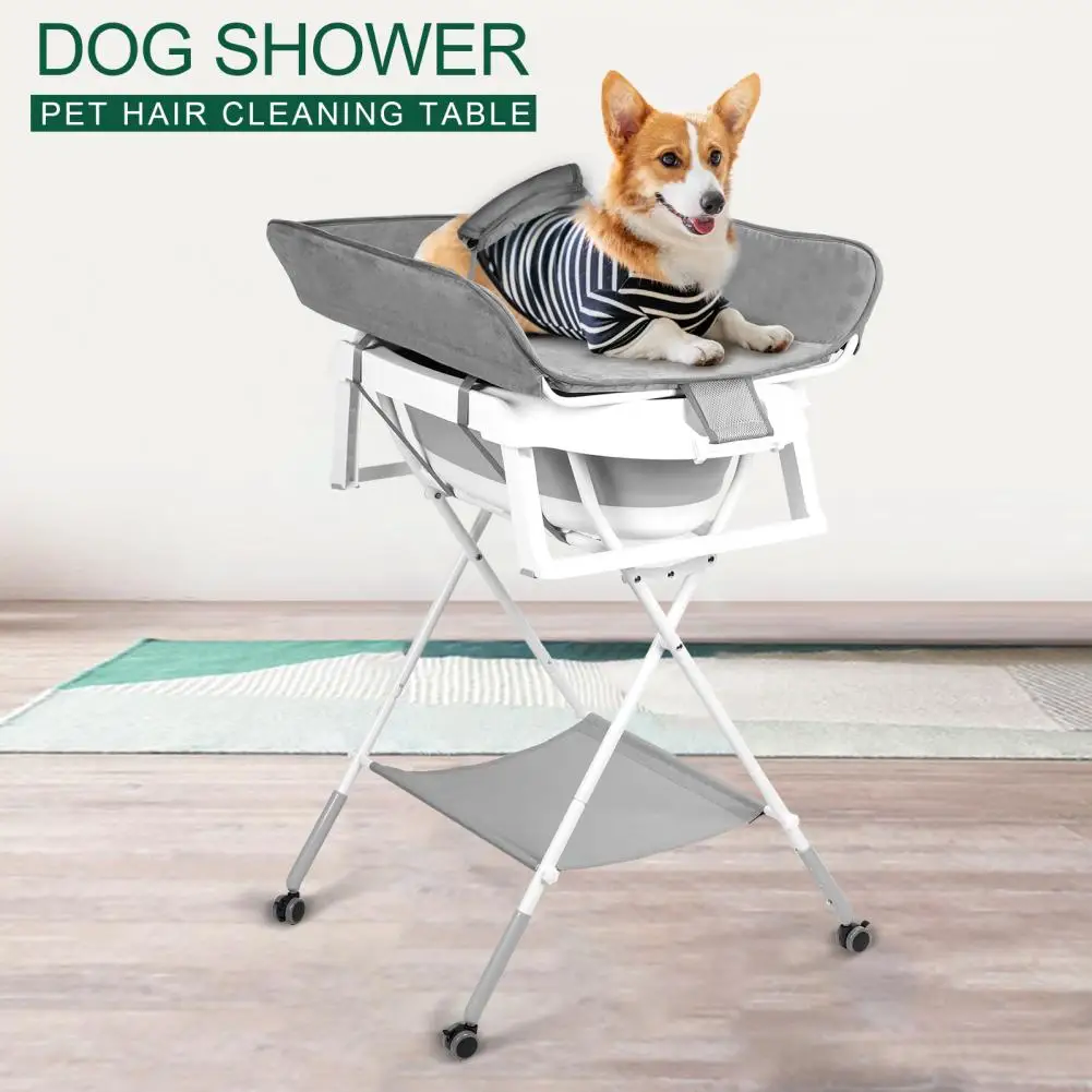 2 In 1 Dog Bathtub Dog Washing Station Foldable Pet Bath Tub For Bathing And Grooming Portable Shower Bathtub For Small Dogs Cat