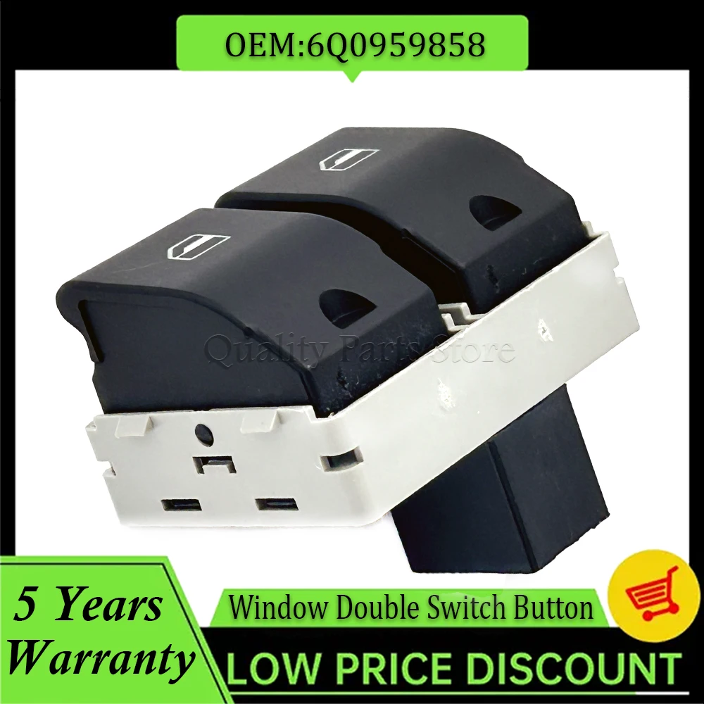 Interrupteur de commande de lève-vitre avant de voiture, 4 broches, adapté pour VW Seat Ibiza Cordoba 6L2 POLO 9N 2001 – 2009 Fox