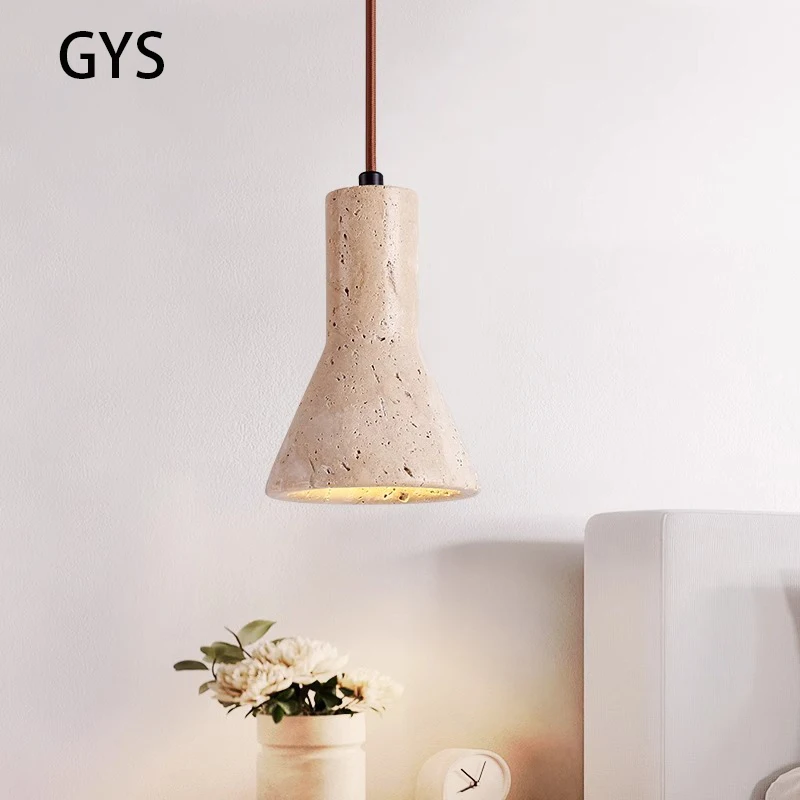 

Led Pendant Light Bedroom Beside Chandelier Stone Wabi Sabi Style Small Modern Retro Hanging Ceiling Lamp E27 Bulb 110V 220V