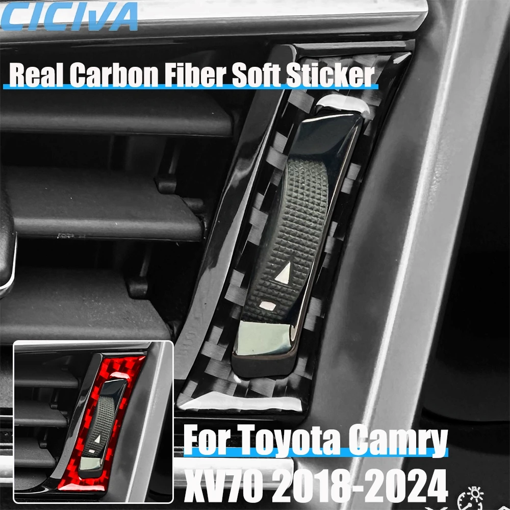 

Real Carbon Fiber Car Accessories Air Vent Trim Cover Soft Sticker For Toyota Camry XV70 2018 2019 2020 2021 2022 2023 2024