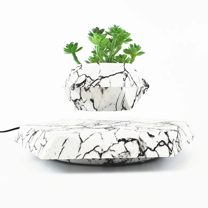 

Levitating Plant Pot Marble Color Floating Planter Magnetic Levitation Bonsai Pot Office Home Decoration Kids Birthday Gift