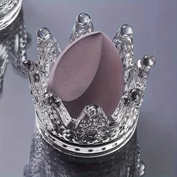 1pc Elegant Crown-Shaped Glass Storage Box Classic Multipurpose Vanity And Countertop Decor Holder Beauty Egg and Ring Storage