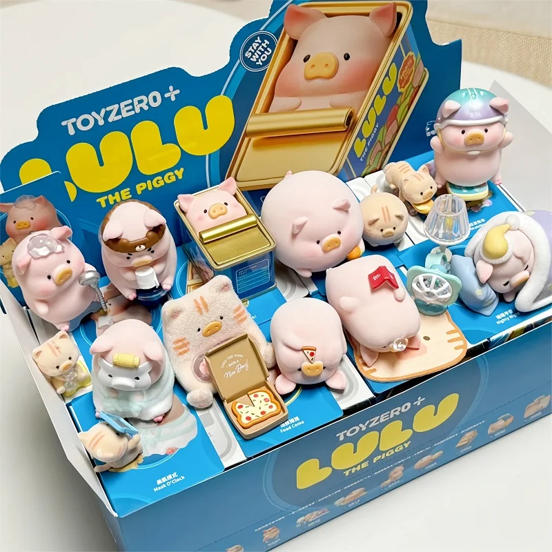 New Lulu Pig Associated Daily Blind Box Kawaii Piggy Anime Figure Doll Surprise Bag Room Ornament Collection Model Toys Kid Gift