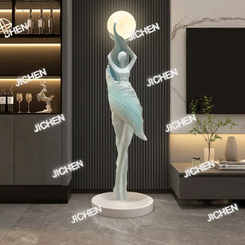 

XHX Large Floor Lamp Ornament Artistic Figure Abstract Sculpture Living Room Entrance Home