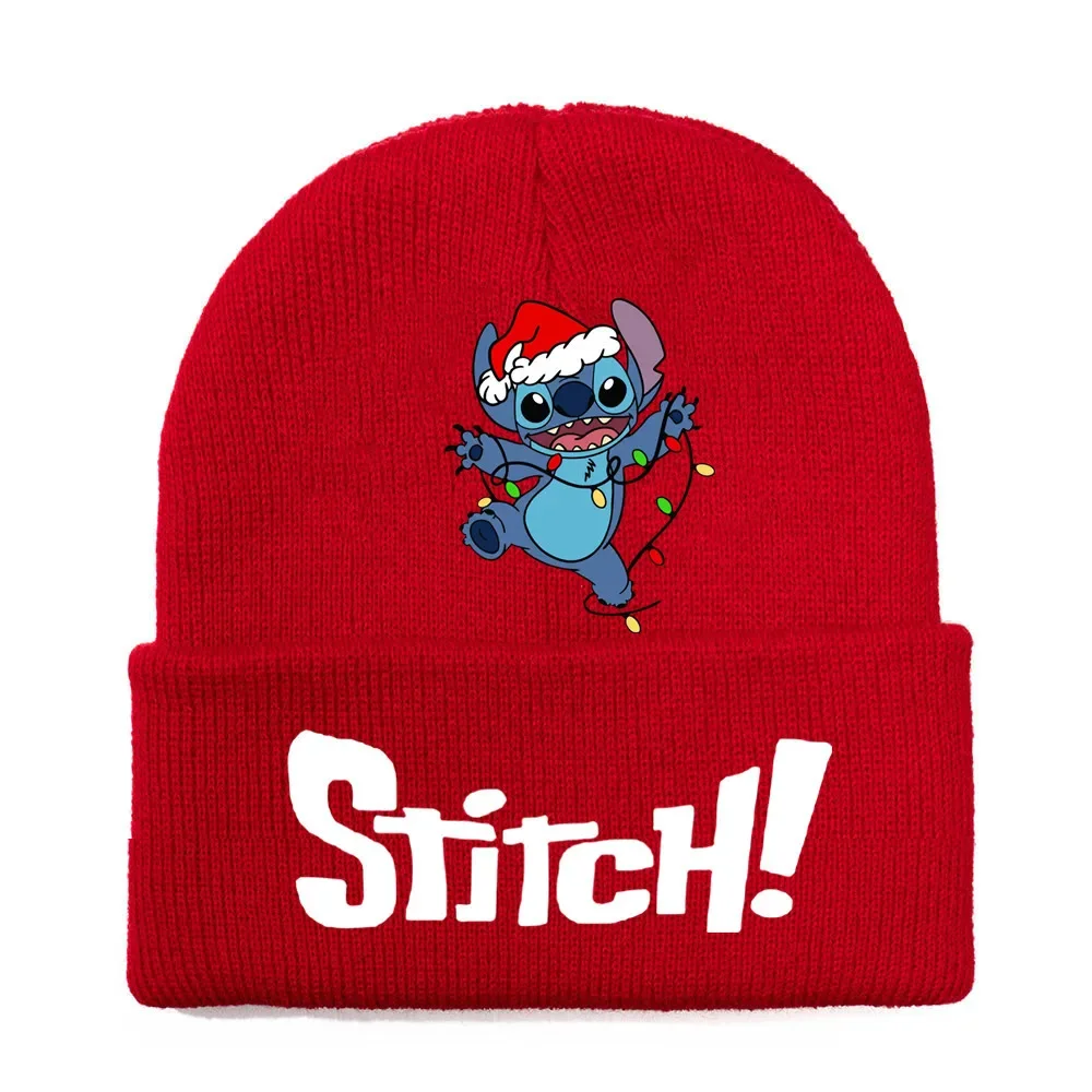 2024 Kerst Stitch Gebreide Muts Herfst Winter Kawaii Nieuwe Rood Groen Mannen Vrouwen Mutsen Mode Warme Anime Accessoires Vakantie Geschenken