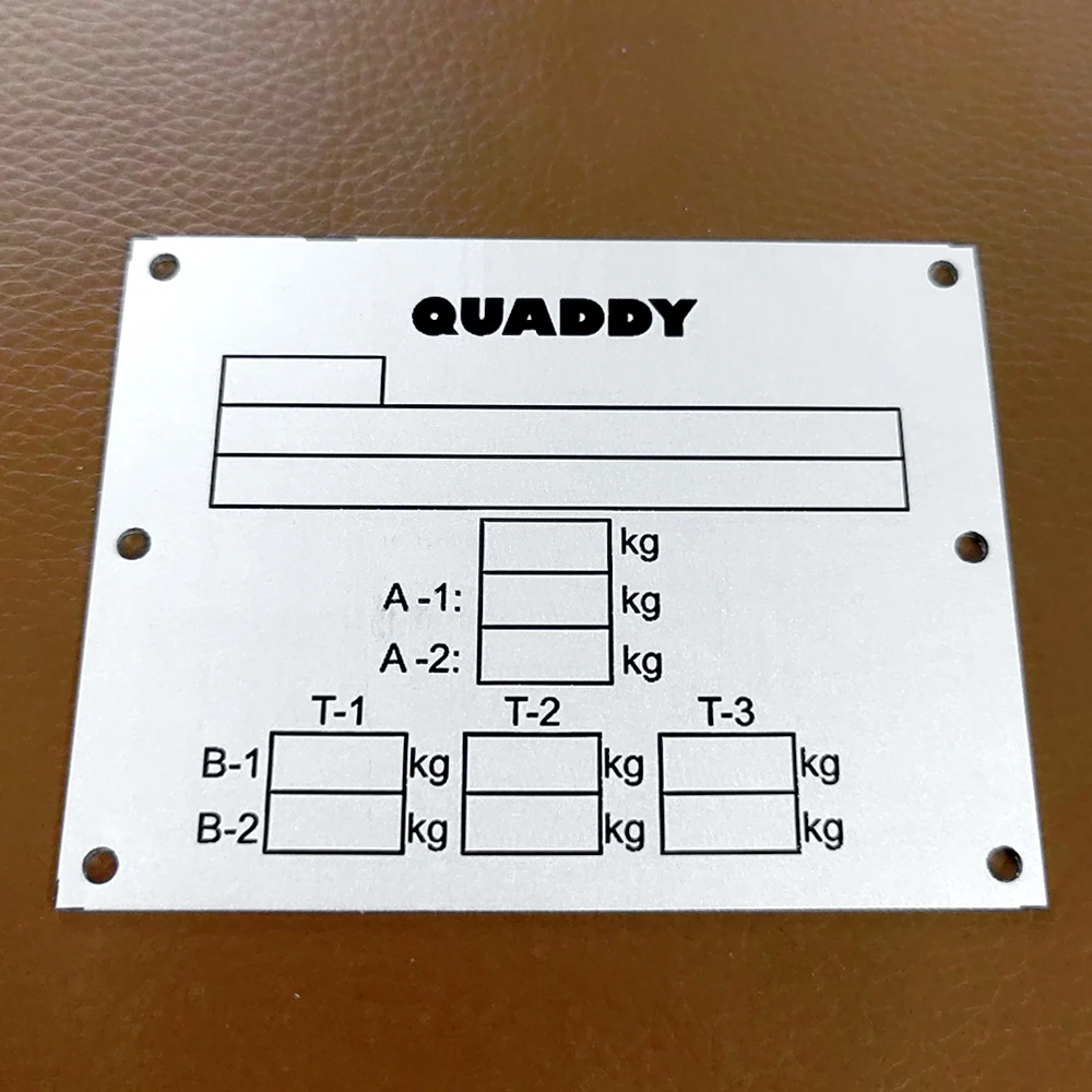 QUADDY Aluminum Blank Vin Serial ID Marque Type Chassis Tag Plate Car Truck Equipment Trailer RV Parts Camper Accessories